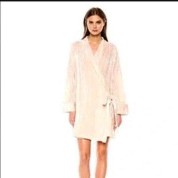 BCBGMAXAZRIA Velvet Robe Dress Aldmont Pink Color Size XS $300 - Picture 5 of 7